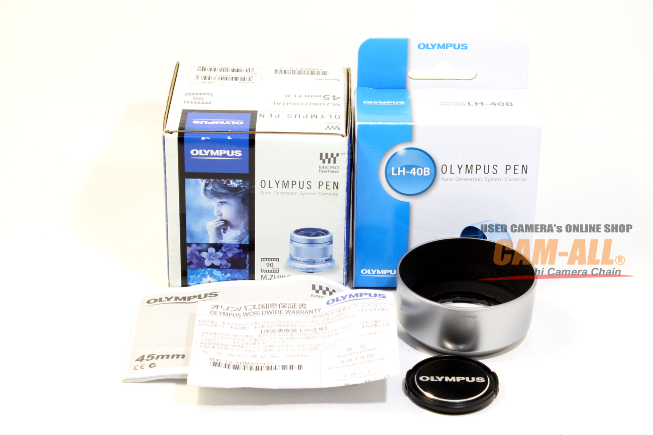 中古 オリンパス M.ZD45mm F1.8 シルバー マイクロフォーサーズ用レンズ