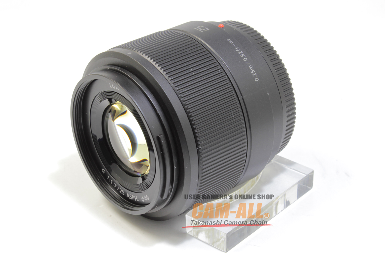 中古 パナソニック G25mm F1.7 ASPH ブラック マイクロフォーサーズ用